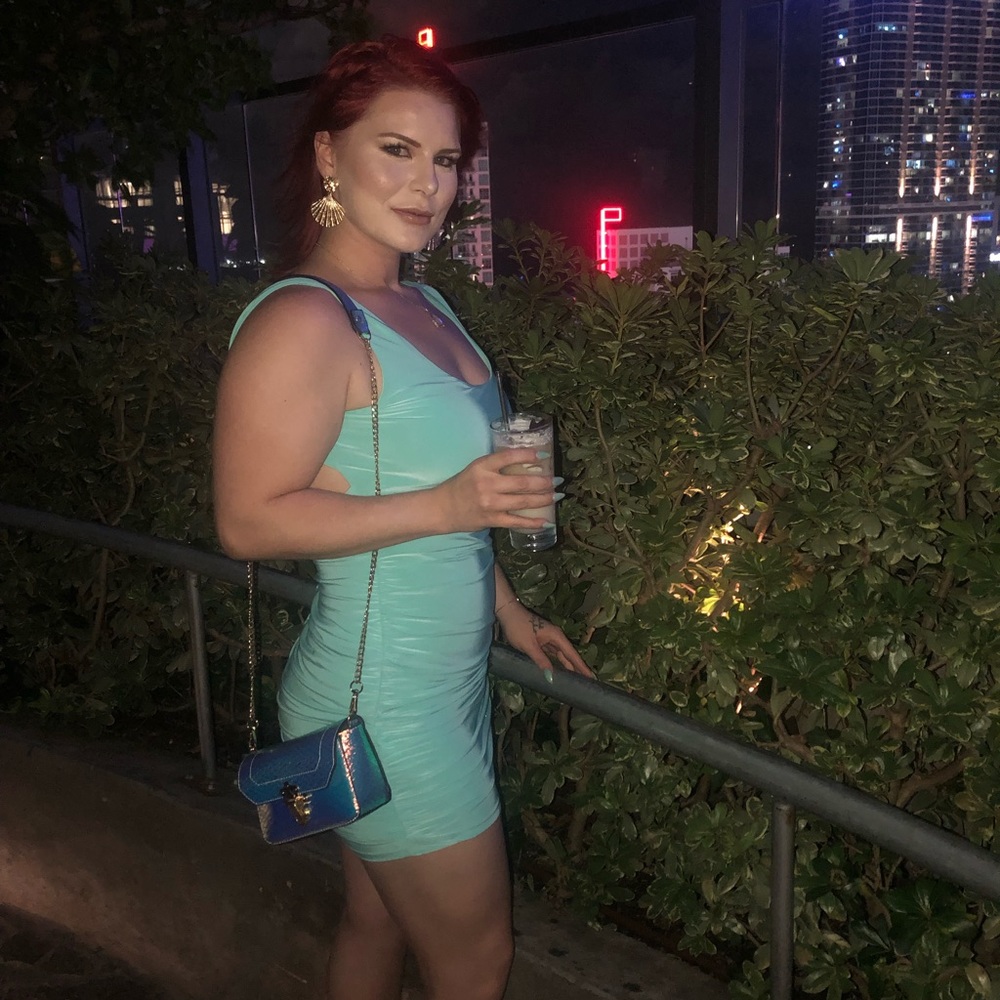 Mint green/blue mini dress